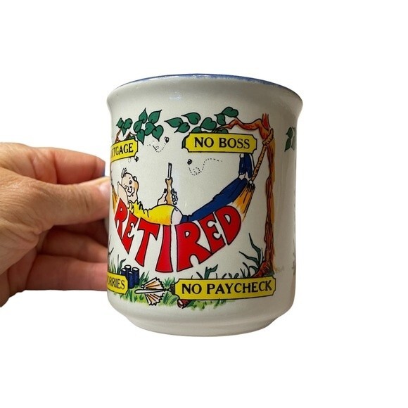 Vintage Retirement Mug Coffee Cup Retiree Gift - Picture 2 of 6